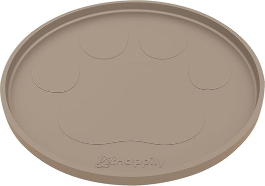 Dog Food Mat Round 10" - Raised Edges Dogs Mat for Food and Water Prevent Spill, Waterproof Cat Food Mats Protect Floors, Easy Clean Dog Bowl Mats for Food and Water, Silicone Pet Feeding Placemats