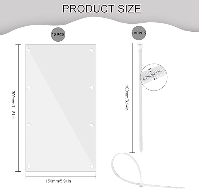 Pet Cage Liner Protection, Rabbit Cage Plastic Panels, 18 PCS Cage Urine Guard for Rabbit, Guinea Pig, Hamster, Hedgehog, Chinchilla, Ferret, Bunny - Transparent, 11.8"x5.9"