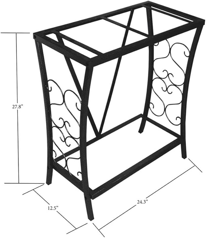 Contemporary 20 Gallon Metal Aquarium Stand in Black