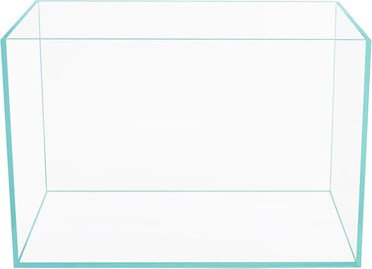 Ultra Clear Rimless Low Iron Glass Cubic Aquarium Tank (9.6Gal W17.72×D10.63×H11.81 inch(45x27x30cm)) 6mm Thickness Include Black Leveling Mat
