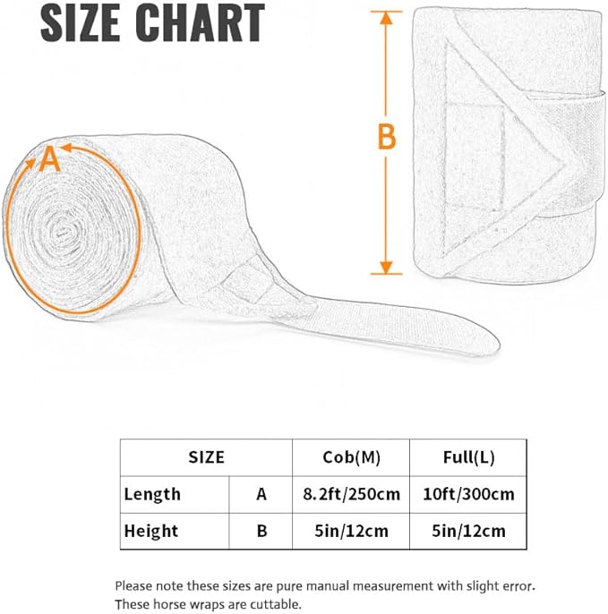 Horse Polo Leg Wraps Soft Fleece Wraps Equestrian Leg Bandage 4-Pack (Cob(8.2ft), Red)