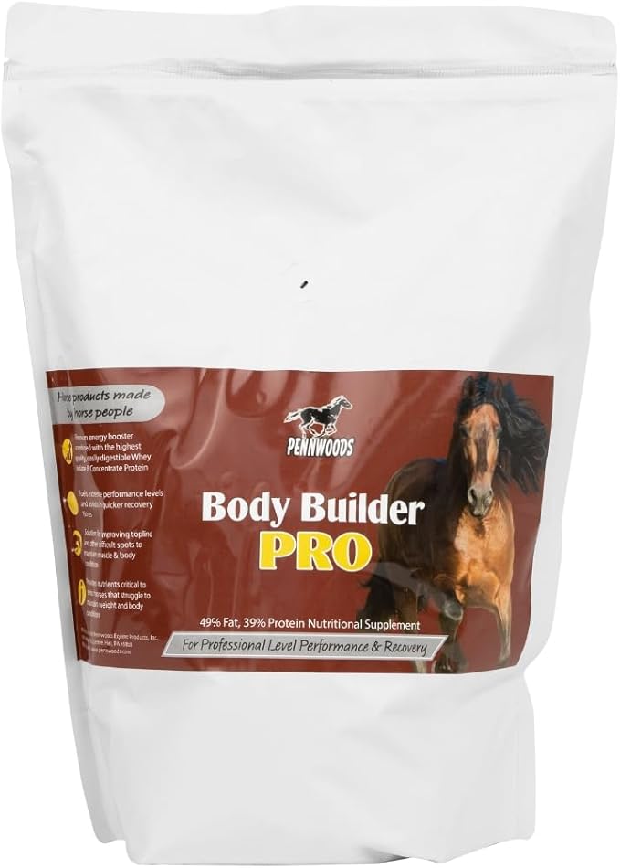 Body Builder Pro, Horse Weight Gain Supplement, Premium High Fat Energy Booster, with Whey Isolate and Concentrate Protein, 4lb Bag