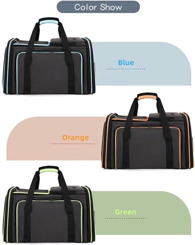 Cat, Dog Carrier for Pets Up to 20 Lbs,Sides Expandable Pet Carrier Bag Large Mesh Safe,Airline Approved Animal Carrier,Soft Sided Collapsible Pet Travel Carrier,Foldable Portable Pet Home(Blue)