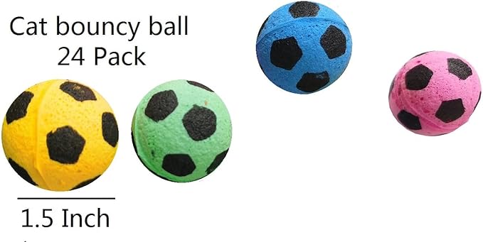 YnFag Foam Soccer Balls Cat Toys for Indoor Cats Cat Balls (Football 24)