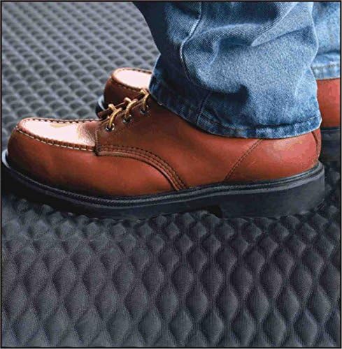 American Floor Mats Hog Heaven Premium 7/8" Black & Black Border 3' x 8' Nitrile Backed Anti-Fatigue Comfort Mat