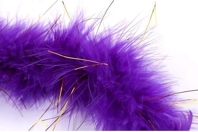 Purple Cat Teasing Stick Toy - Interactive Stick with Sparkly Feather Boa & Crinkle Ball for Indoor Cat Training & Fun