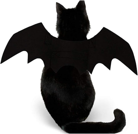 Pet Cat Bat Wings for Halloween Party Decoration, Puppy Collar Leads Cosplay Bat Costume,Cute Puppy Cat Dress Up Accessories(Black, Pink, Purple, Yellow)