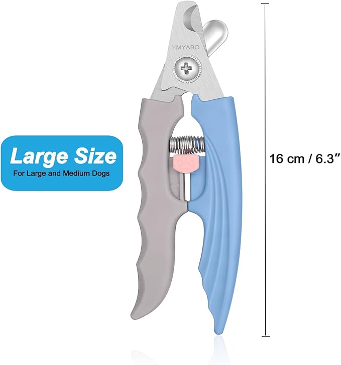 Pet Nail Clipper,Dog Nail Trimmers Safety Guard to Aviod Over Cutting,Puppy Cat Claw Trimmer,with Free Dog Comb Nail File, Sharp Grooming Clipper, Great for Thick Toenail, Blue