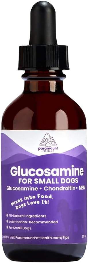 Liquid Glucosamine for Small Dogs, 260mg Glucosamine Liquid for Dogs Joint Supplement for Mobility & Comfort, Easy-to-Use Liquid MSM & Chondroitin, 2 oz