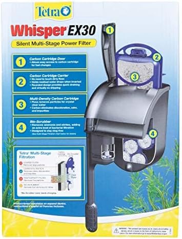 Tetra Whisper EX 30 Filter For 20 To 30 Gallon aquariums, Silent Multi-Stage Filtration, Blacks & Grays