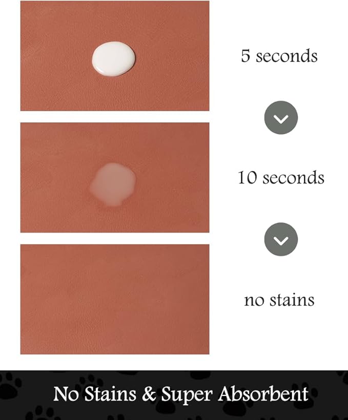 Pet Feeding Mat-Absorbent Dog Mat for Food and Water Bowl-No Stains Quick Dry Water Dispenser Mat-Dog Accessories Pet Supplies-Bowl for Messy Drinkers（Orange,16"x24"