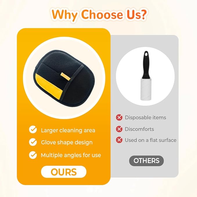 soputry Pet Hair Remover Gloves, 2025 New Electrostatic Gloves Pet Hair Glove Reusable Cat Grooming Hair Mitt Glove