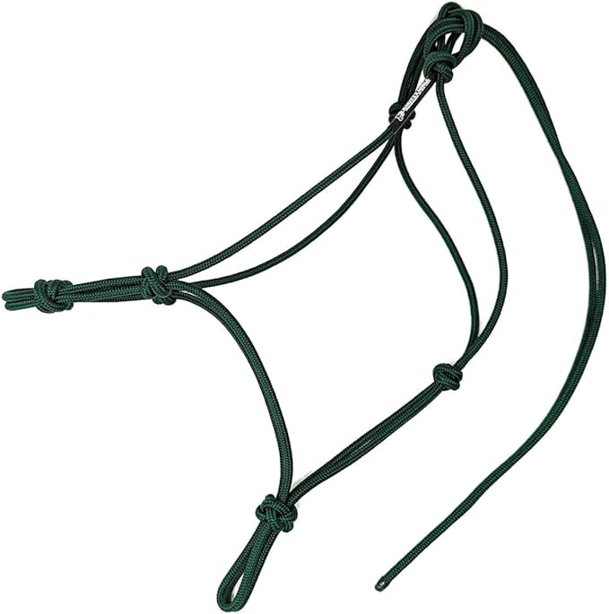 Horse Rope Training Halter - 4 Knot 1/4" Stiff Halter Cord - Used by Famous Trainers Multiple Sizes Multiple Colors