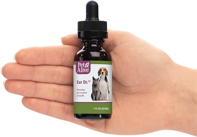 PetAlive Ear Dr. - Natural Ear Drops Promote Ear Comfort and Health in Cats and Dogs - Soothe Ear Discomfort to Reduce Constant Scratching - Keep Pets Ear Canals Clean and Clear - 30 mL