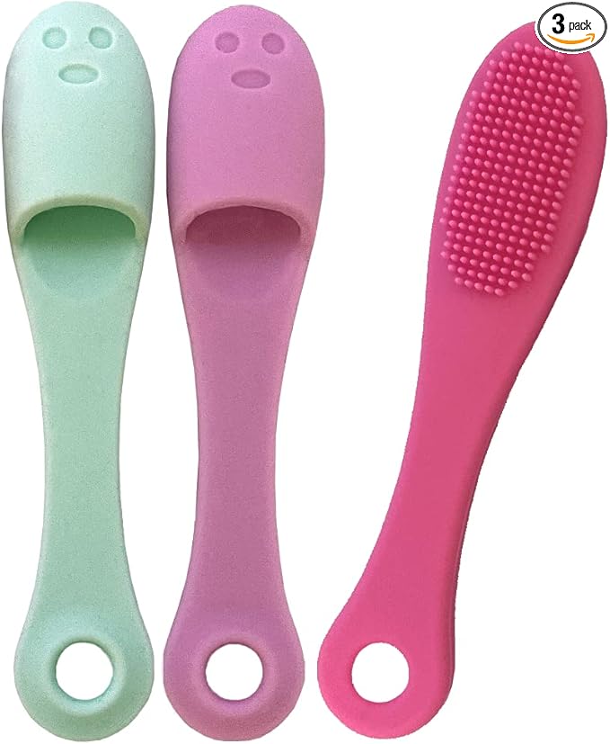 SIMENA Silicone Finger Brush for Dogs Teeth, Finger Tooth Brush for Cats, Puppy Toothbrush for Pet Dental Care, Finger Brush Suitable for Small Breeds, Puppies and Cats (Pack of 3)