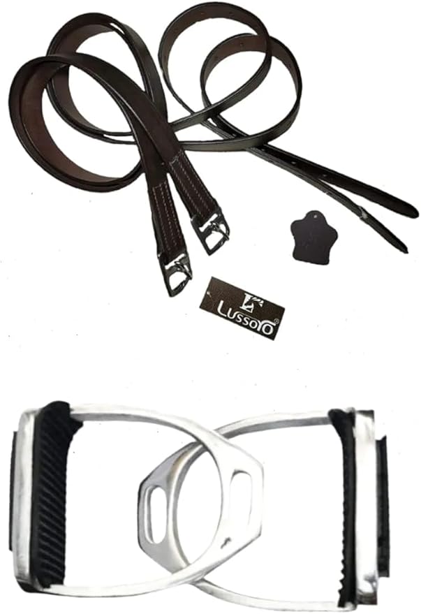 Leather English Riding Horse Saddle Starter Kit Brown Saddle Combo Pack Set of 7 pcs