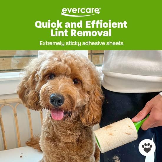 Evercare Ultra Sticky Pet Lint Roller Value Pack with 2 Lint Rollers and 3 Refill Rolls, 60 Sheets Each Multicolor