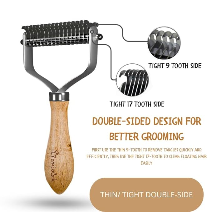 Shedding Tool – Undercoat Rake and Deshedding Brush for Pets, Detangling Brush, Grooming Comb, Cat Brush, Dog brush for Shedding LTANIOLAK