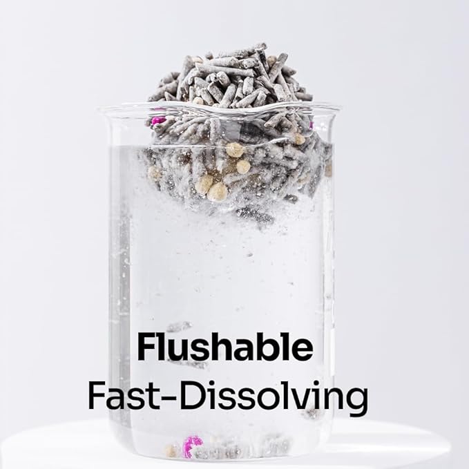 5 in 1 Mixed Cat Litter – Clumping, Flushable, Ultra Absorbent & Fast Drying | 100% Natural, Dust-Free, Low Tracking | with Activated Carbon for Superior Odor Control (5.5 lbs × 1 Bags)