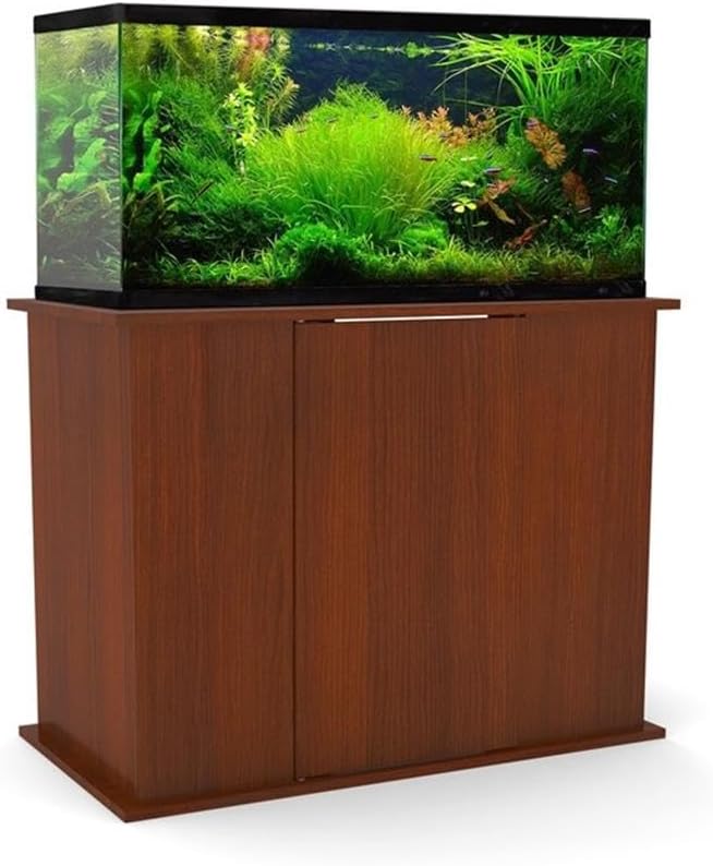 Pemberly Row Engineered Wood 50/65 Gallon Serene Cherry Upright Aquarium Stand