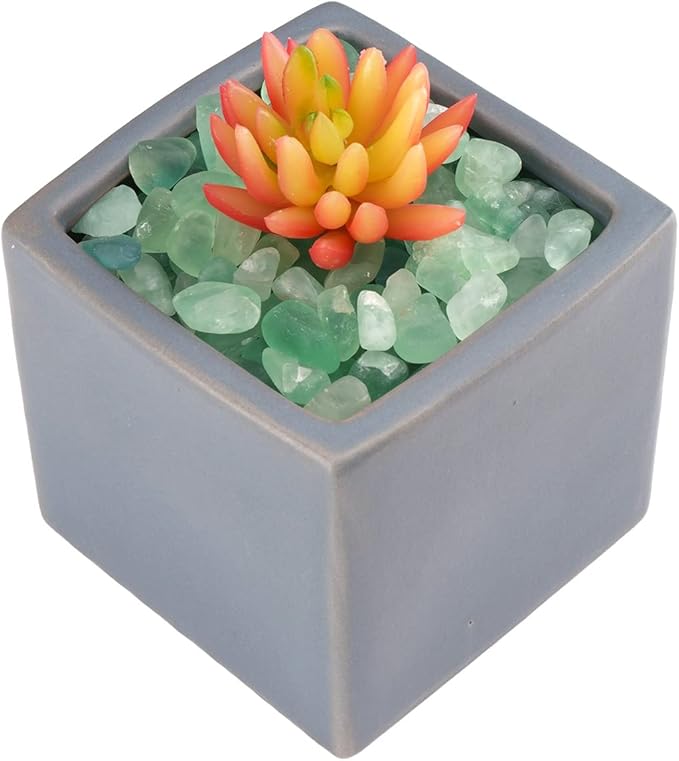 WAYBER 1 Lb/460g Natural Green Quartz Crystal Stones Irregular Aquarium Pebbles Rock Sands for Turtle Tank/Succulent Plants/Vase Decoration (Fill 1 Cup)