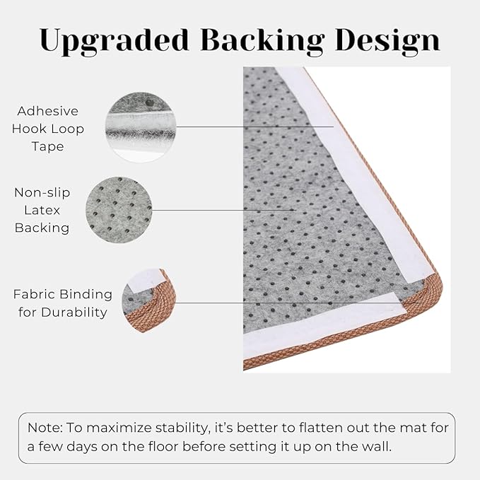 Sisal Cat Scratcher Mat (Use on Wall, Couch and Carpet), Durable and Shedding-Resistant Cat Scratching Surface - 21.7x13 inch with Adhesives and Twist Pins (The Black Cat Vintage Poster)