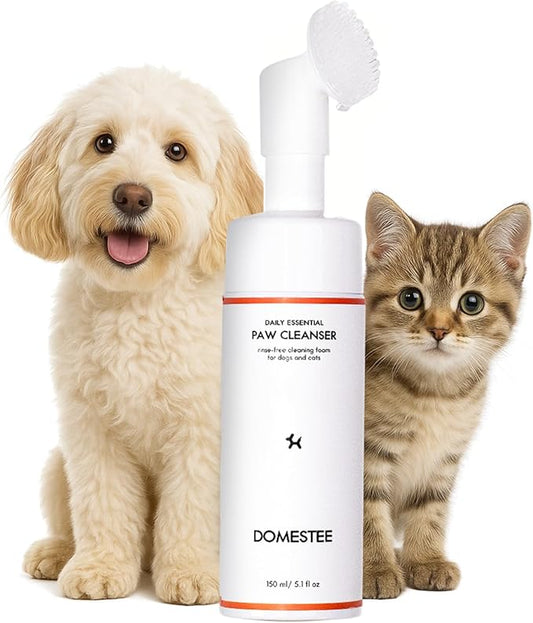 Dog Paw Cleaner | Gentle & PH-Balanced | Dog Paw Wash for All Breeds | Nourishing Formula with Aloe Vera | Portable & Easy-to-Use | Paw Cleaning Foam with Silicone Brush - 5.1 Fl Oz