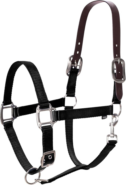 Equinavia Loki Adjustable Breakaway Horse Halter - Black - Warmblood