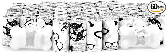 Best Pet Supplies Dog Poop Bags (900 Bags) for Waste Refuse Cleanup, Doggy Roll Replacements for Outdoor Puppy Walking and Travel, Leak Proof and Tear Resistant, Thick Plastic - White