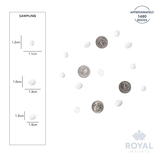 Royal Imports 5LB Decorative Stones River Pebbles Painting Rocks for Fish Aquariums, Plant Gravel, Landscaping, Home Decor Natural - Small White