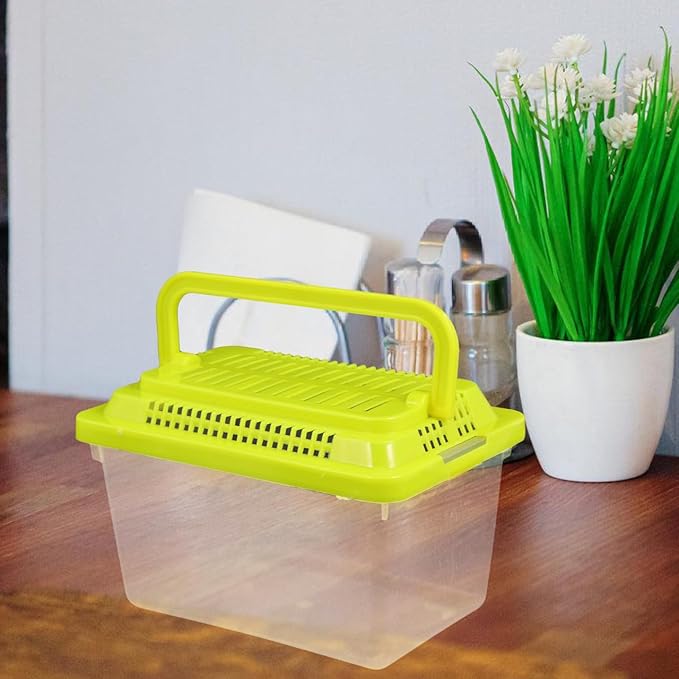 FRCOLOR 2pcs plastic turtle fish tank acrylic reptile cage tortoise habitat Pet Fish Tank Reptile Feeding Tank aquatic turtle tanks and aquariums eamon living habitat mini breeding box