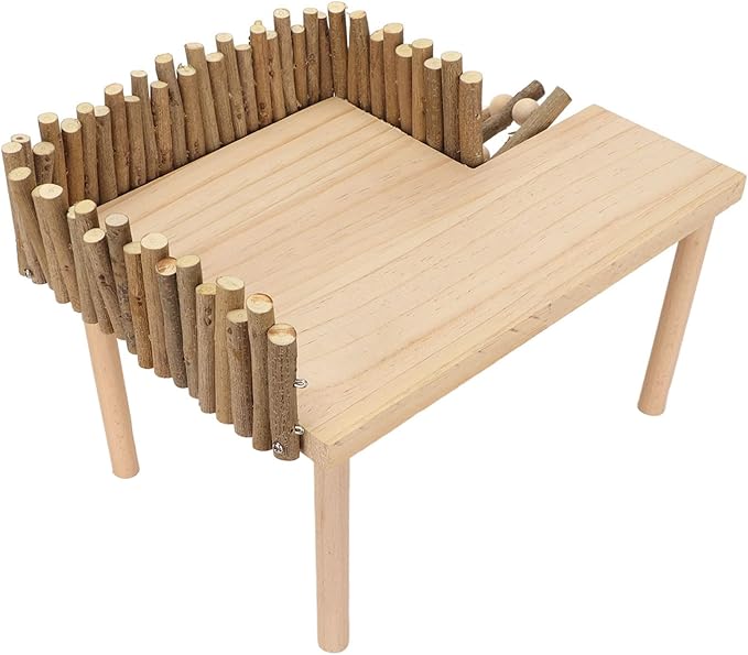 Diydeg Hamster Wooden, 2 Layer Small Hamster Stand Playground with Ladder, Hamster Climbing Toy Cage Accessories for Squirrel Gerbil Chinchilla Parrot Bird Small Animals