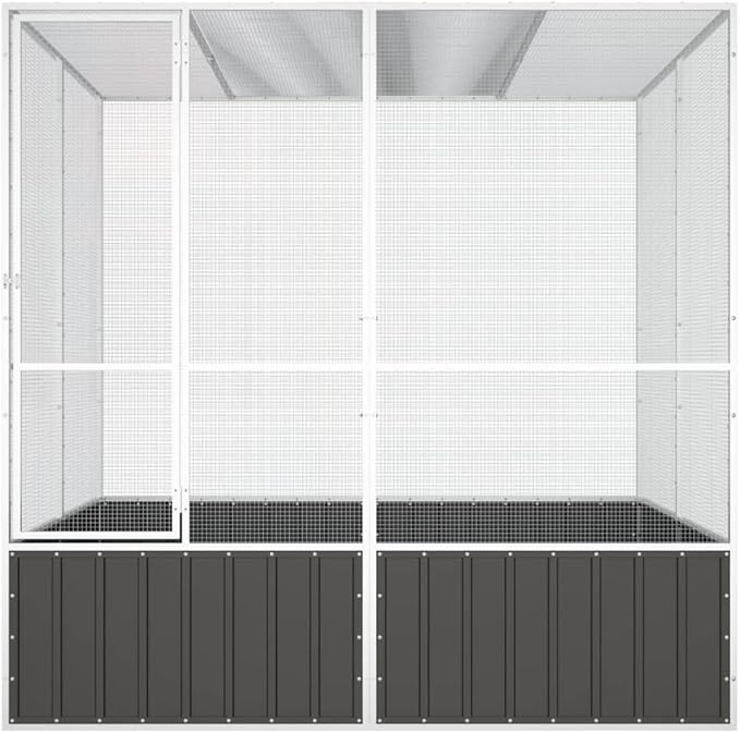 Steel Bird Cage, Large Flight King Bird Cage for Cockatiels African Grey Quaker Amazon Sun Parakeets Green Cheek Conures Pigeons Parrot Bird Cage Birdcage, Anthracite 84.1"x85.6"x83.3"