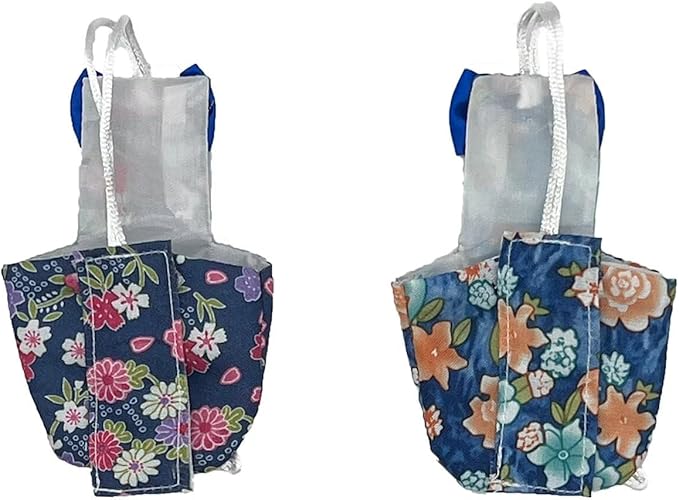 2 PCS Floral Parrot Diapers Bird Flight Suit Diaper Blue&Green Reusable Inner Layer Parrot for Parakeet Parrot Mini Macaw, Medium