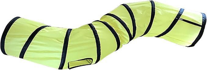 iCAGY Cat Tunnel for Indoor Cats Interactive, Rabbit Tunnel Toys, Pet Toys Play Tunnels for Cats Kittens Rabbits Puppies Crinkle Pop Up Yellow 47" Shape S