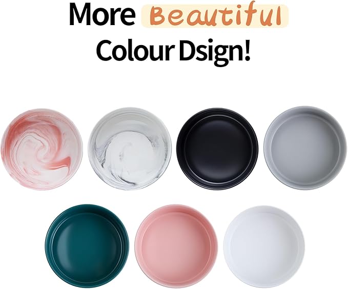 Dog Bowl Ceramic for Medium Large Breed, Heavy Weighted Dog Food Water Feeder Dish,8 in Non - Slip Modern Cute Extra Big Porcelain Pet Bowl Maze Marble Grey