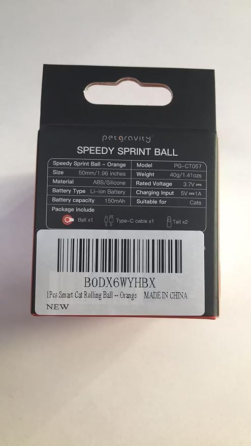 Interactive Cat Toys for Indoor Cats, Rechargeable Moving Cat Ball with Feather Tail, 2 Speeds Automatic Kitten Toys for Bored Indoor Cats,Motion Activated Rolling Ball Toys (Orange)