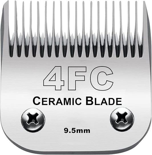 Audoc 4FC Blade Detachable Pet Clipper Replacement Blades, Ceramic and Stainless Steel, Compatible with Andis, Oster, and Wahl Clippers