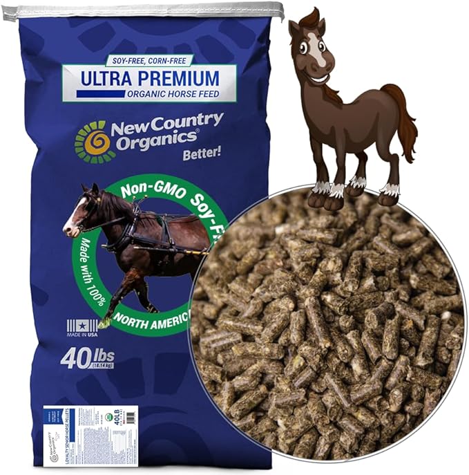 New Country Organics | Loyalty Senior Horse Pellets for Horses 15+ Years Old | Corn-Free and Soy-Free | 16% Protein | Certified Organic and Non-GMO | Nutrition for Senior Horses 40 lbs | Grain Feed