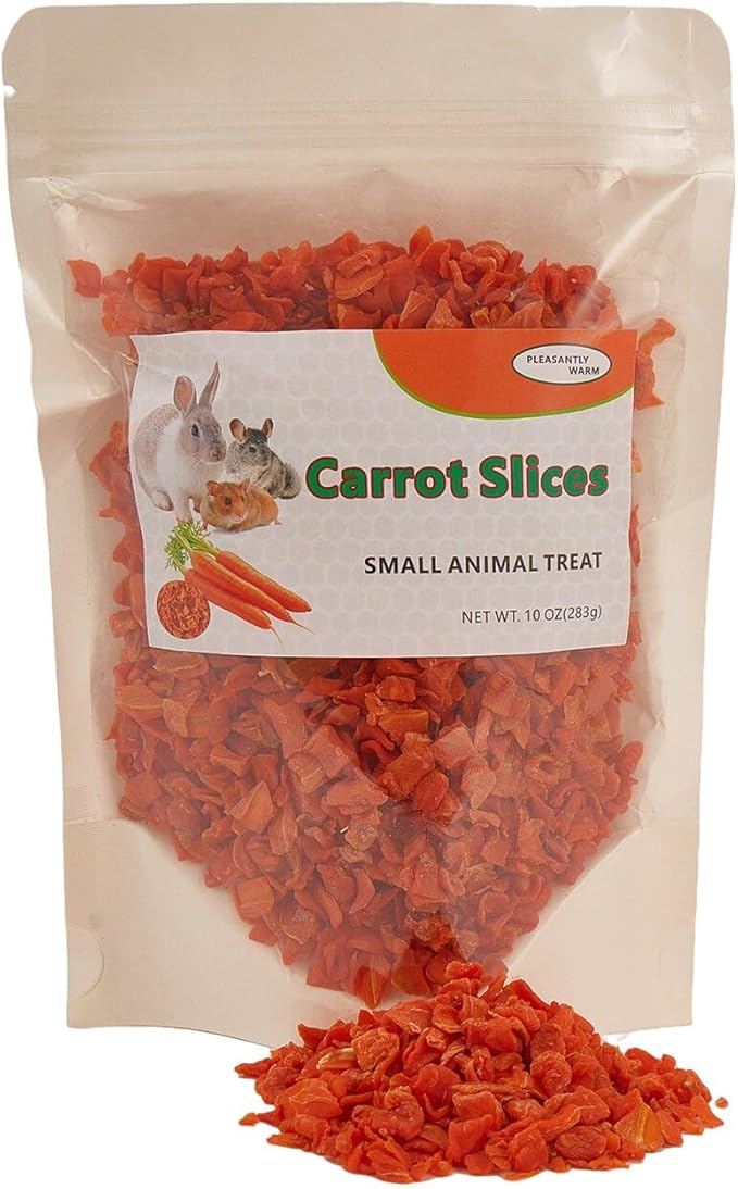 All-Natural Dried Carrot Treats for Small Pets, Healthy Snack for Rabbits, Chinchillas, Guinea Pigs, Hamsters and Herbivores (10 Ounce, Pack of 1)