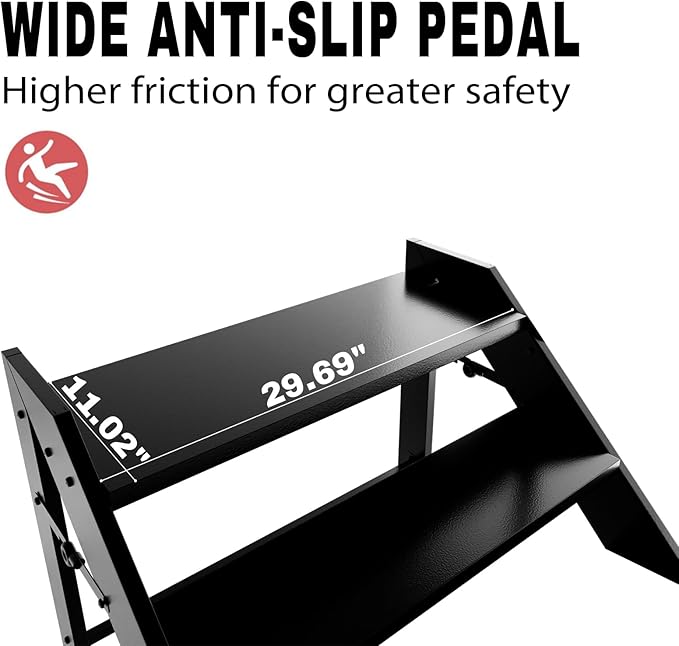 RV Step Stool Foldable, Folding 2 Step Ladder, Hot Tub Steps, Portable Pool Ladder, 660Lbs Heavy Duty Ladder Shelf Outdoor Mobile Home Stairs for Camper, Porch, SPA Poo, Pet