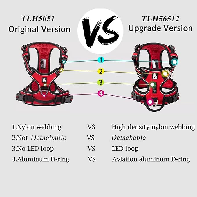TRUE LOVE Dog Harness No Pull Nylon Reflective Pet Harness Adjustable Comfortable Control Step-in Brilliant Colors Truelove TLH56512 XS Fuchsia
