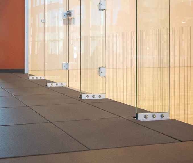 American Floor Mats - Extreme Rubber Gym Tiles - 1 Inch Thick Colorful Rubber Gym Tiles - Superior Shock and Sound Absorbing Tiles - 35% Gold/Grey/White 50 Tile Pack (Covers 200 Sq Ft)