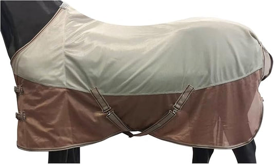 BARN & STABLE Breathable and UV Protective Tear-Resistant Mesh Horse Fly Sheet Comfy Equine Summer Sheet with Removable Web Leg Straps