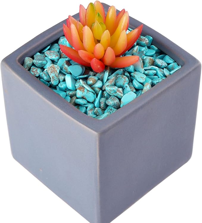 WAYBER 2 Lbs/920g Green Turquoise Decorative Stones Irregular Aquarium Pebbles Crystal Rocks Quartz Gravels for Fish Turtle Tank/Succulent Plants/Air Plants Decoration (Fill 2 Cups)