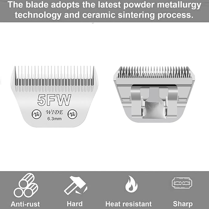 Wide Blade 4FW, Pet Dog Grooming Blade Compatible with Andis,Oster A5,Wahl km10 Clippers, Grooming Wide Blade, A5 Type Blade,for Animal Dog,Cat,Horse (30W+7FW+5FW+4FW)