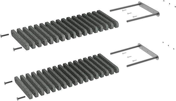 Wall Mounted Cat Steps Short Shelves (2) by Pryde Pets - Stairs for Walkways, 100% Sustainable PET Felt Feline Enrichment Climber Furniture for Indoor Cats, Modern Climbing Gym Design (Charcoal)