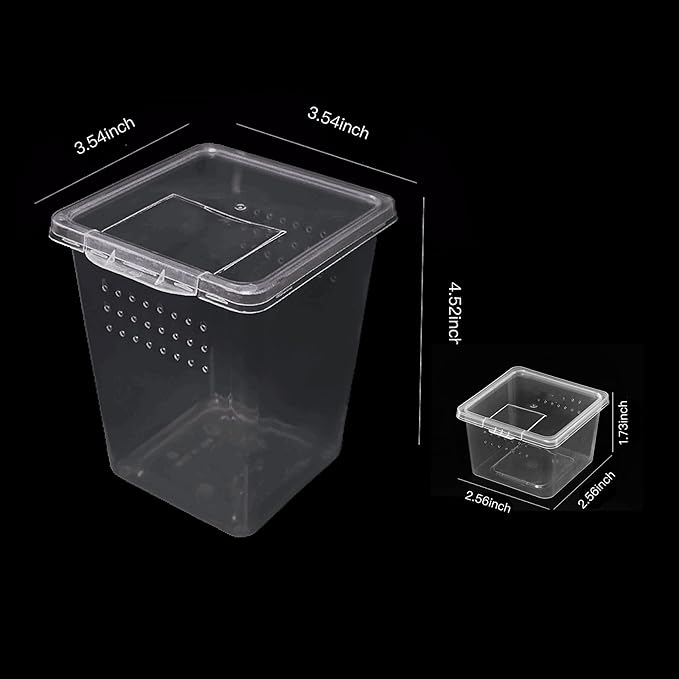 Small Reptile breeding Box Spider Terrarium freeding Box for arboreal Tarantula Scorpion Sling Lizards Mantis Jumping Spider Snail Insect Isopods Terrariums Breeding Box (4high+4small)