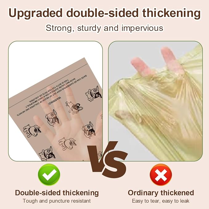 Coffee Dog Poo Bags Coffee scent - 120 Large Biodegradable Poop Bags, Extra Thicken Strong Corn Starch Blended Compostable Leak Proof Poop Waste Bag for Dogs