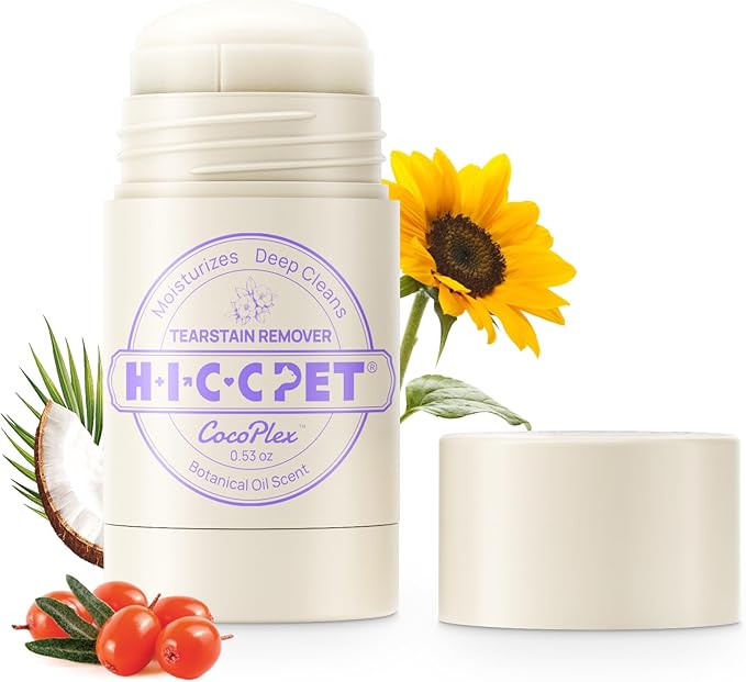 HICC PET Tear Stain Softening Balm All-Natural Tear Stain Remover for Dogs and Cats - Softens & Prevents Tear Stains, Soothes Redness Sensitive Eyes, Long-Lasting Moisturizing Eye Care - 0.53 oz